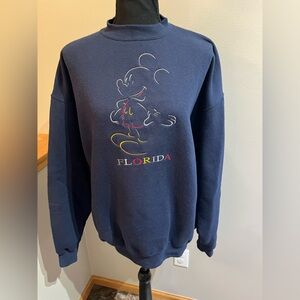 Mickey Unlimited Mickey Mouse Florida blue embroidered sweatshirt. Adult large